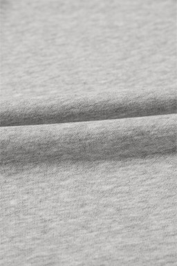 Light Grey Kangaroo Pocket Half Zipper Oversized Hoodie