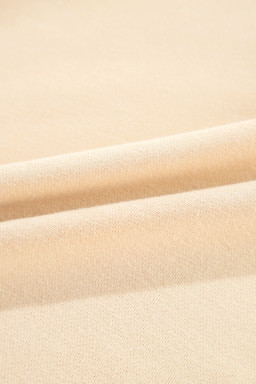 Light French Beige Striped Patchwork Collar Sweatshirt