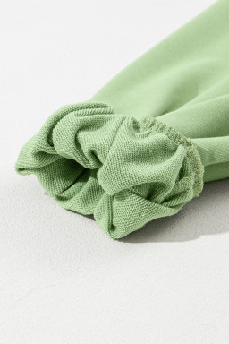 Smoke Green Kangaroo Pocket Half Zipper Oversized Hoodie