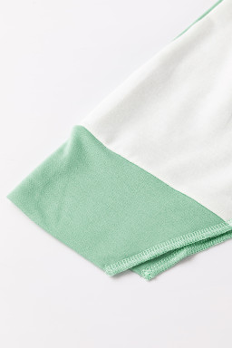 Pink Colorblock Stitching Irregular Hem Long Sleeve Top