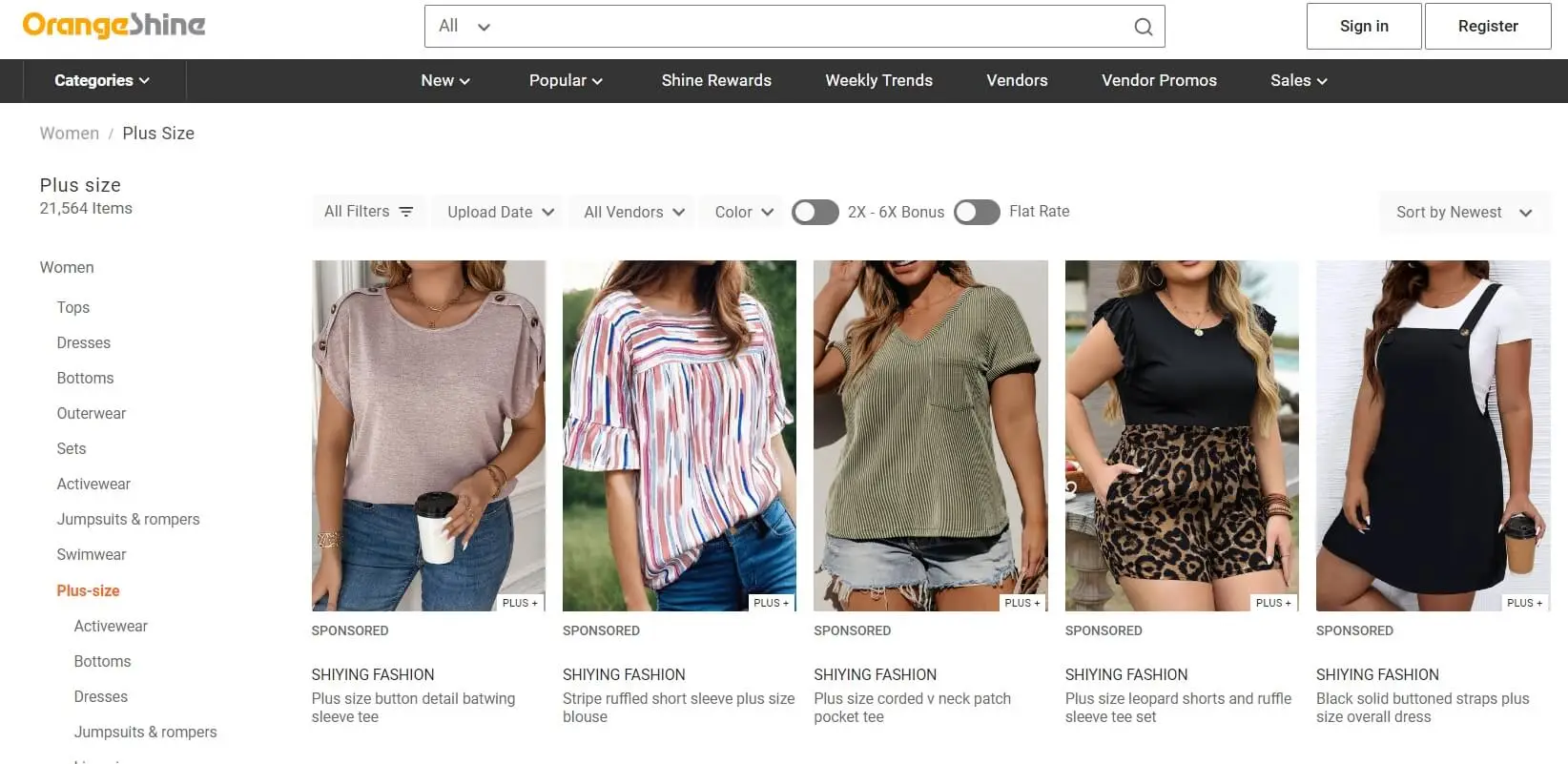 Plus Size Clothing Vendor - OrangeShine