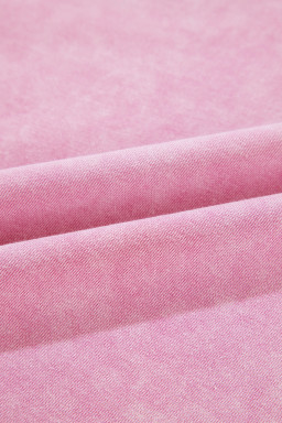 Strawberry Pink Mineral Wash Drop Shoulder Oversized Sweatshirt