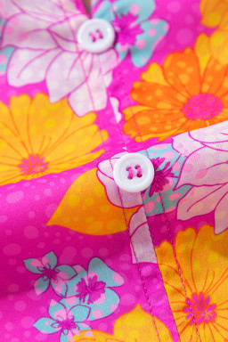 Rose Flower Print V Neck Relaxed Sleeve Blouse