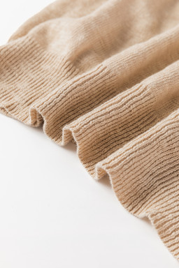 Smoke Gray Round Neck Short Raglan Sleeve Knitted T-shirt