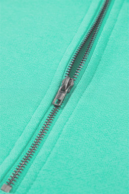 Aruba Blue Kangaroo Pocket Half Zipper Oversized Hoodie