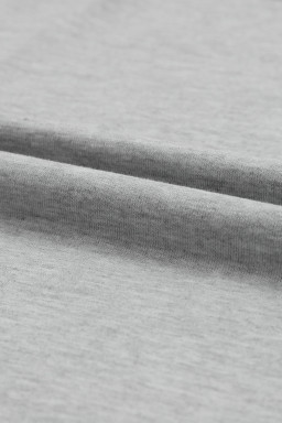 Grey Crinkled Patchwork Raw Hem Oversized Top