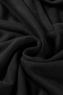 Black Bowknot Plain Round Neck Sweatshirt