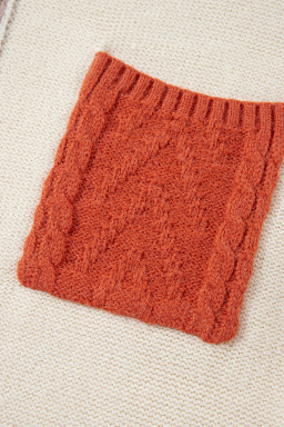 Gold Flame Colorblock Pocket Drop Shoulder Sweater