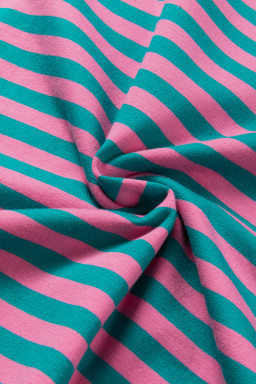 Green Stripe Contrast Edge Cross Seam Oversized Sweatshirt