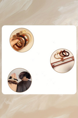 Chestnut 5Pcs Smile Face Decor Braided Hair Tie