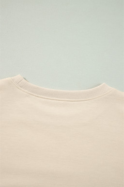 Jet Stream Plain Ruffle Shoulder Long Sleeve Top