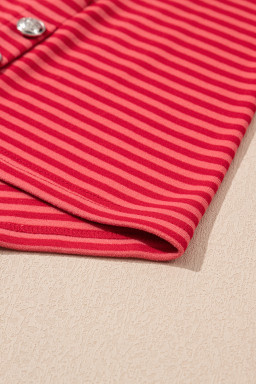 Orange Stripe Plus Size Drop Shoulder Long Sleeve Top