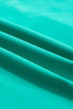 Aruba Blue Half Zipper Kangaroo Pockets Drop Shoulder Hoodie