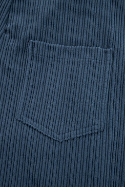 Real Teal Plain Pocketed Loose Fit Corduroy Overalls