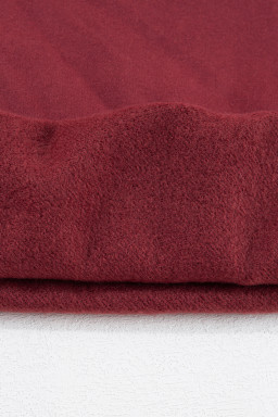 Burgundy Solid Color Drop Shoulder Terry Sweatshirt