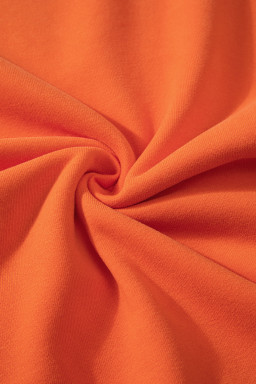 Russet Orange Solid Color Drop Shoulder Terry Sweatshirt