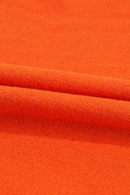 Russet Orange Solid Color Drop Shoulder Terry Sweatshirt