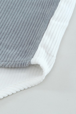 White Pocket Casual Color Block Button Up Shacket