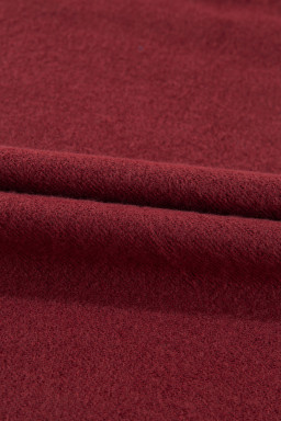 Burgundy Solid Color Drop Shoulder Terry Sweatshirt