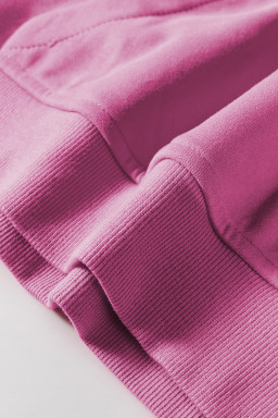 Bonbon Zip Up Stand Collar Ribbed Thumbhole Sleeve Sweatshirt