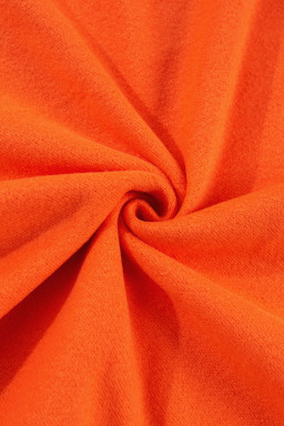 Russet Orange Solid Color Drop Shoulder Terry Sweatshirt