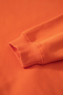 Russet Orange Solid Color Drop Shoulder Terry Sweatshirt