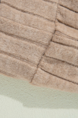 Parchment Floral Patchwork Raglan Sleeve Ribbed Blouse