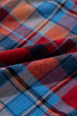 Red Plaid Print Drop Sleeve Loose Shirt Shacket