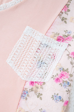 Delicacy Floral Crochet Patchwork Batwing Sleeve Blouse