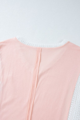 Delicacy Floral Crochet Patchwork Batwing Sleeve Blouse