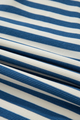 Sky Blue Stripe Pocket Buttoned Back Notched V Neck Top