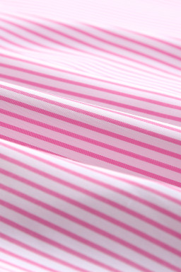 Pink Striped Casual Shirred Cuffs Shirt