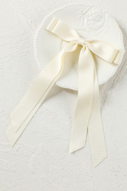 White Elegant Double Bow Hair Clip