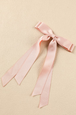 Apricot Pink Elegant Terylene Double Bow Hair Clip