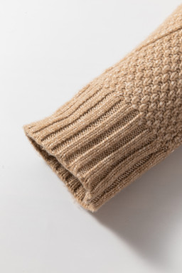 Parchment Twist Cable Knit Drop Shoulder Loose Fit Sweater Dress