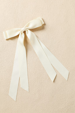 White Elegant Double Bow Hair Clip