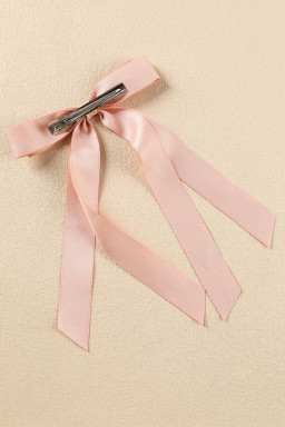 Apricot Pink Elegant Terylene Double Bow Hair Clip