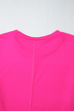 Light Green Colorblock Drop Sleeve Round Neck Top