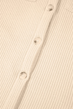 Apricot Plain Rib Textured Pocket Button Jacket