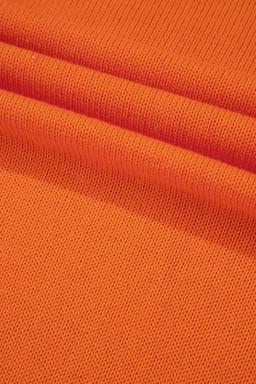 Orange 60s Flower Pattern Drop Shoulder Plus Size Cardigan