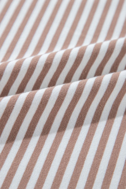 Dark Khaki Striped Patchwork Oversized Tee