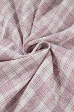 Bonbon Plaid Print Drawstring Hooded Plus Size Shacket