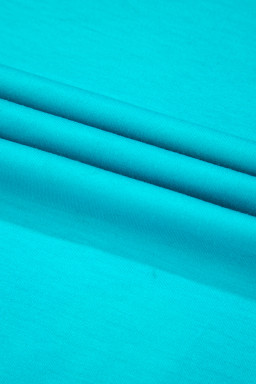 Sky Blue Floral Color Block Long Sleeve Top