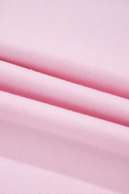 Light Pink Color Block Batwing Sleeve Loose Fit Sweatshirt