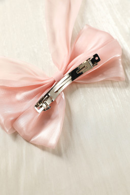 Apricot Pink Butterfly Bowknot Hair Clip