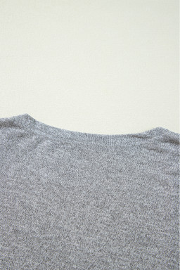 Grey Solid Color Open Front Lightweight Cardigan