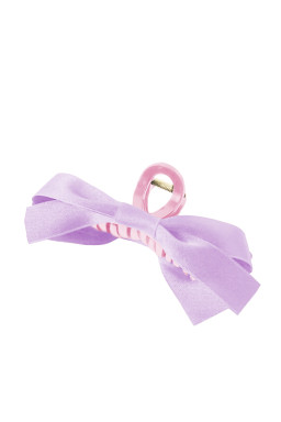 Orchid Petal Solid Color Ribbon Bow Decor Hair Clip