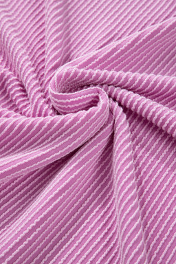 Phalaenopsis Corded Long Sleeve Top and High Waist Shorts Set