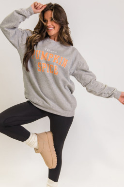 Gray I HATE PUMPKIN SPICE Round Neck Sweatshirt