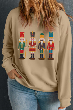 Apricot Nutcracker Crewneck Plus Size Sweatshirt